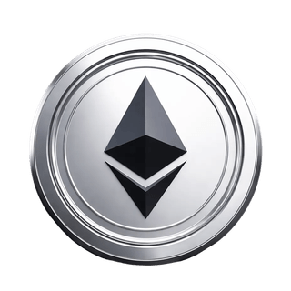 Unosząca się moneta Ethereum ETH jako element graficzny kryptowaluty